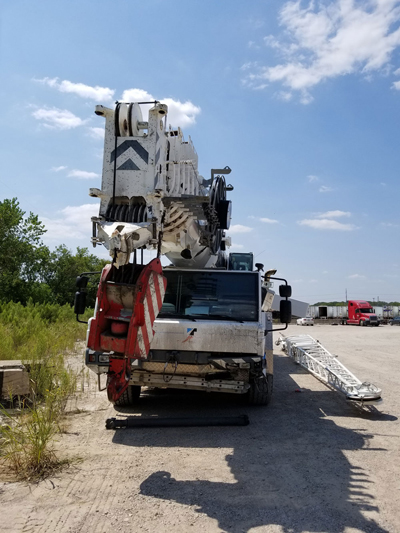 Export Logistics & Shipping, Inc. delivers Tadano ATG220 crane with jib hook to location